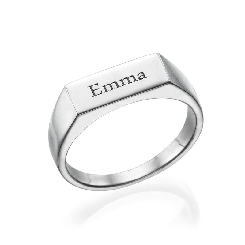 Bar Name Ring In Sterling Silver - Triki Jewelry
