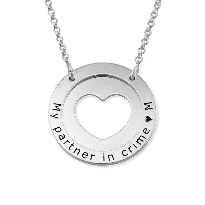 Circle Heart Necklace In Silver - Triki Jewelry