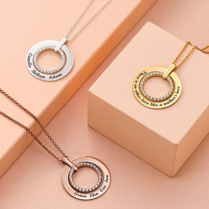 Engraved Circle Necklace - Triki Jewelry