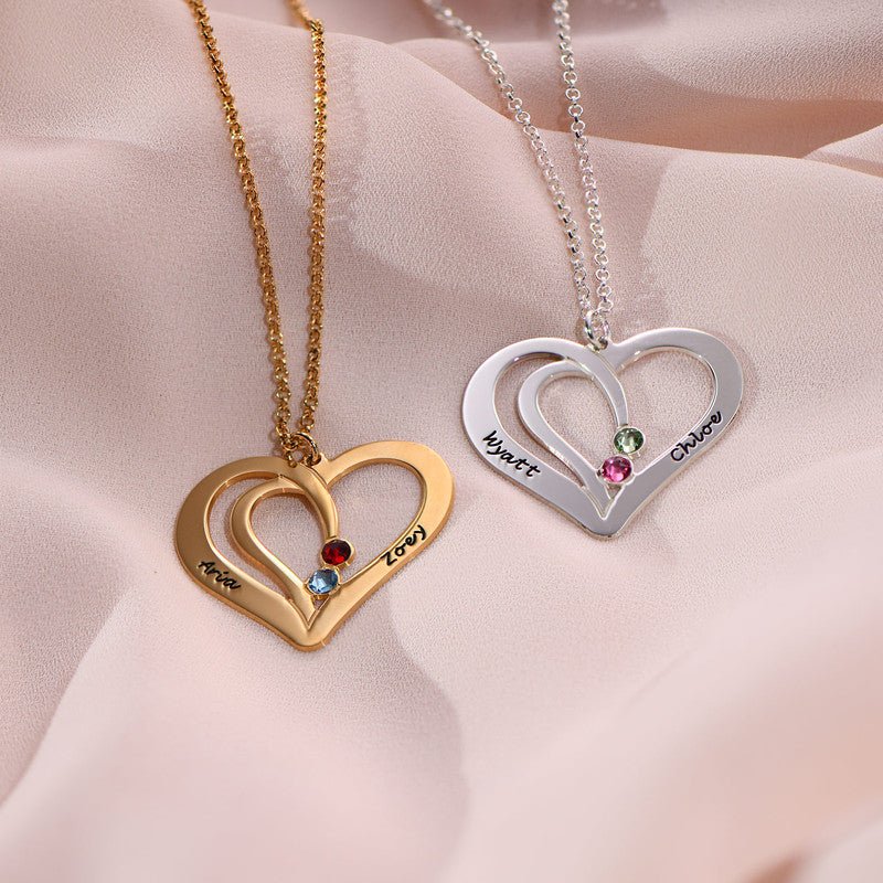 Engraved Heart Necklace - Triki Jewelry