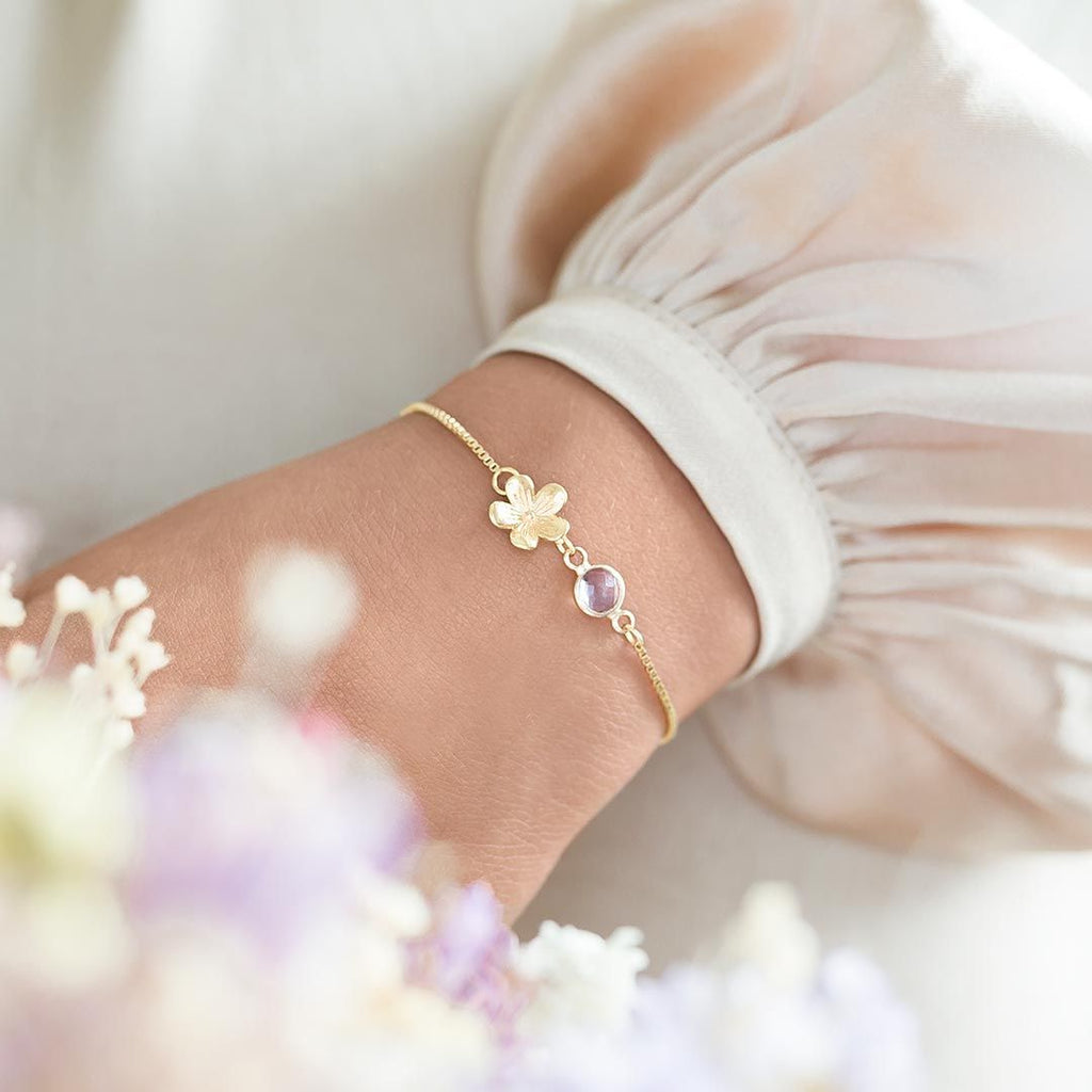 Flower Birthstone Bracelet - Triki Jewelry