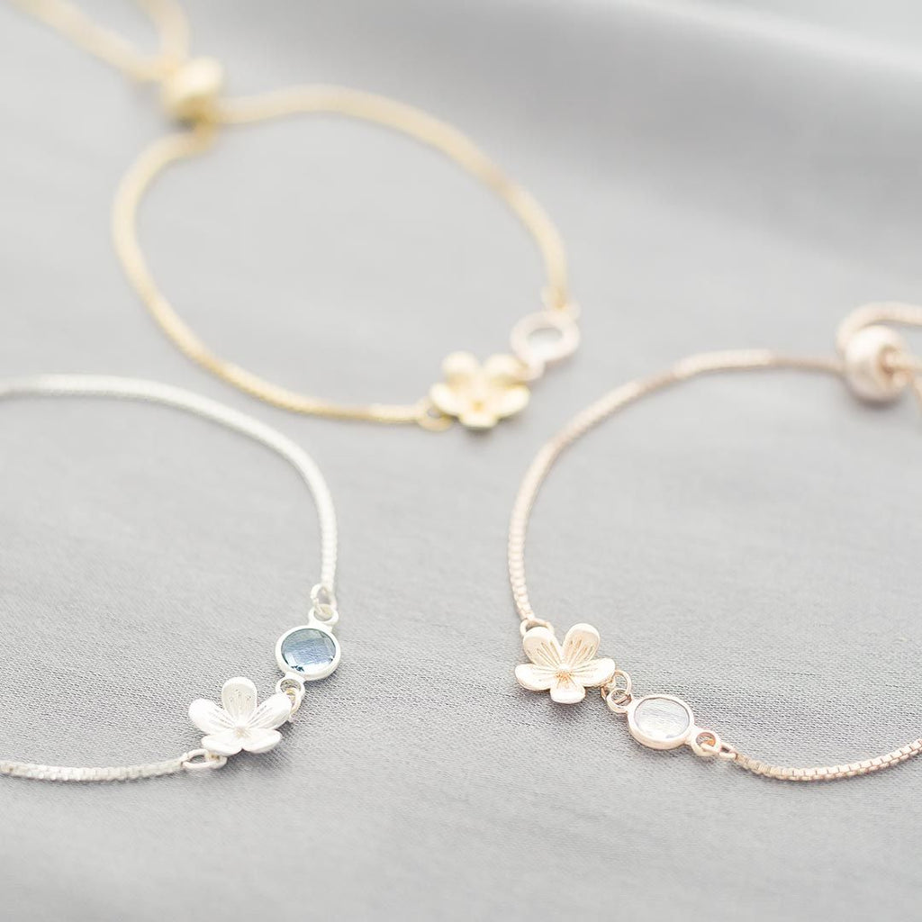 Flower Birthstone Bracelet - Triki Jewelry