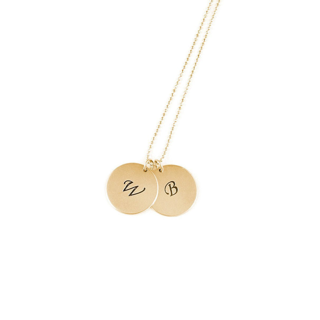 Initial Disc Necklace - Triki Jewelry
