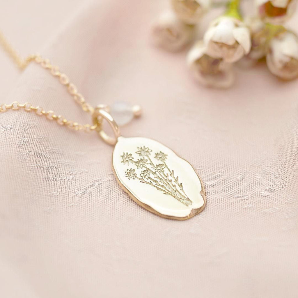 Oval Flower Necklace - Triki Jewelry