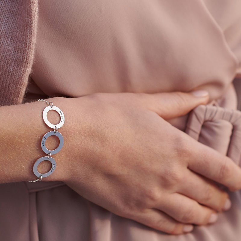 Personalized 3 Circles Bracelet With Engraving In Sterling Silver - Triki Jewelry