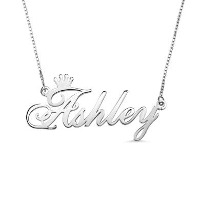 Personalized Name Crown Necklace Sterling Silver - Triki Jewelry