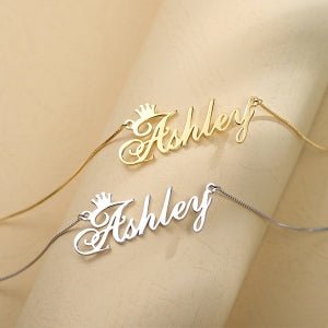 Personalized Name Crown Necklace Sterling Silver - Triki Jewelry