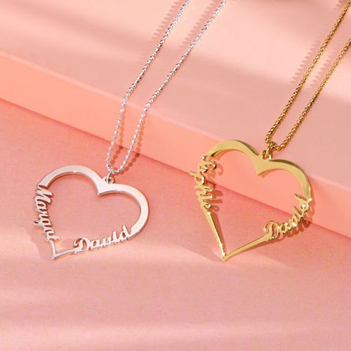 Script Heart Necklace - Triki Jewelry