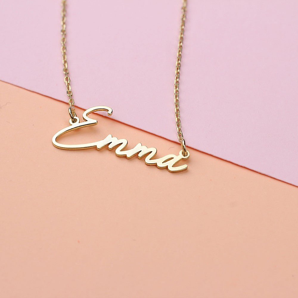 Silver Modern Name Necklace - Triki Jewelry