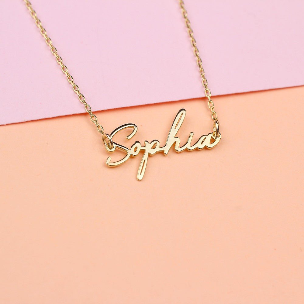 Silver Modern Name Necklace - Triki Jewelry