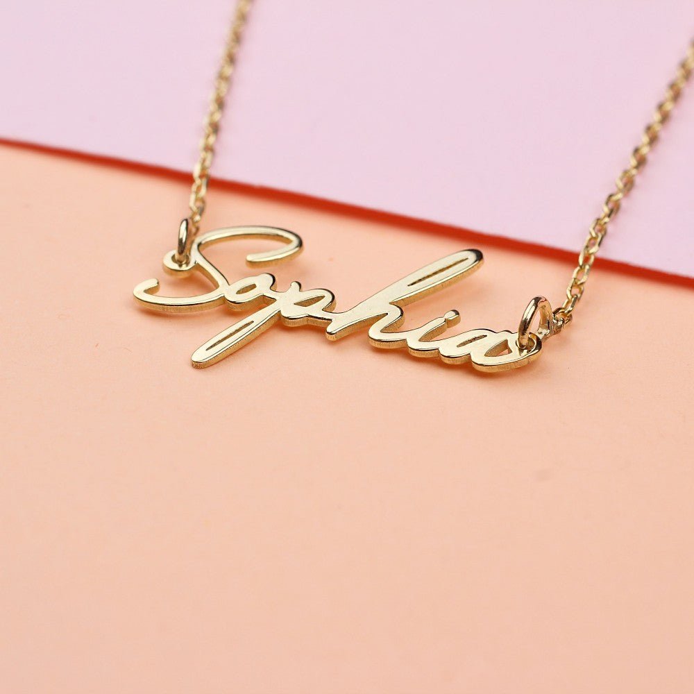 Silver Modern Name Necklace - Triki Jewelry