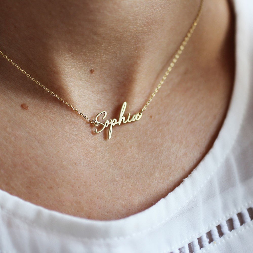 Silver Modern Name Necklace - Triki Jewelry
