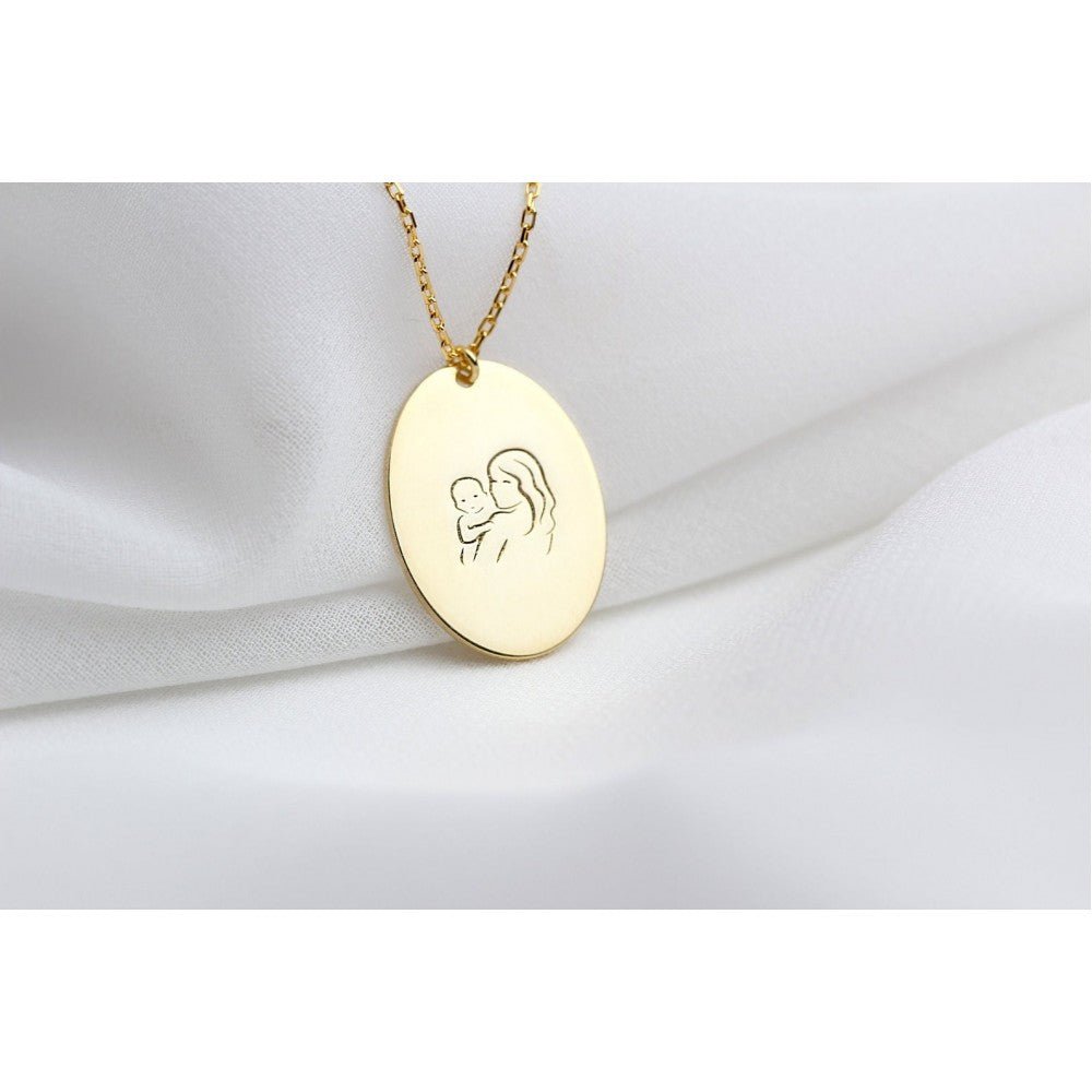 Silver Mother and Baby Necklace - Triki Jewelry