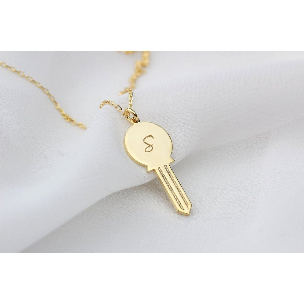 Silver Personalized Initial Lock Necklace - Triki Jewelry