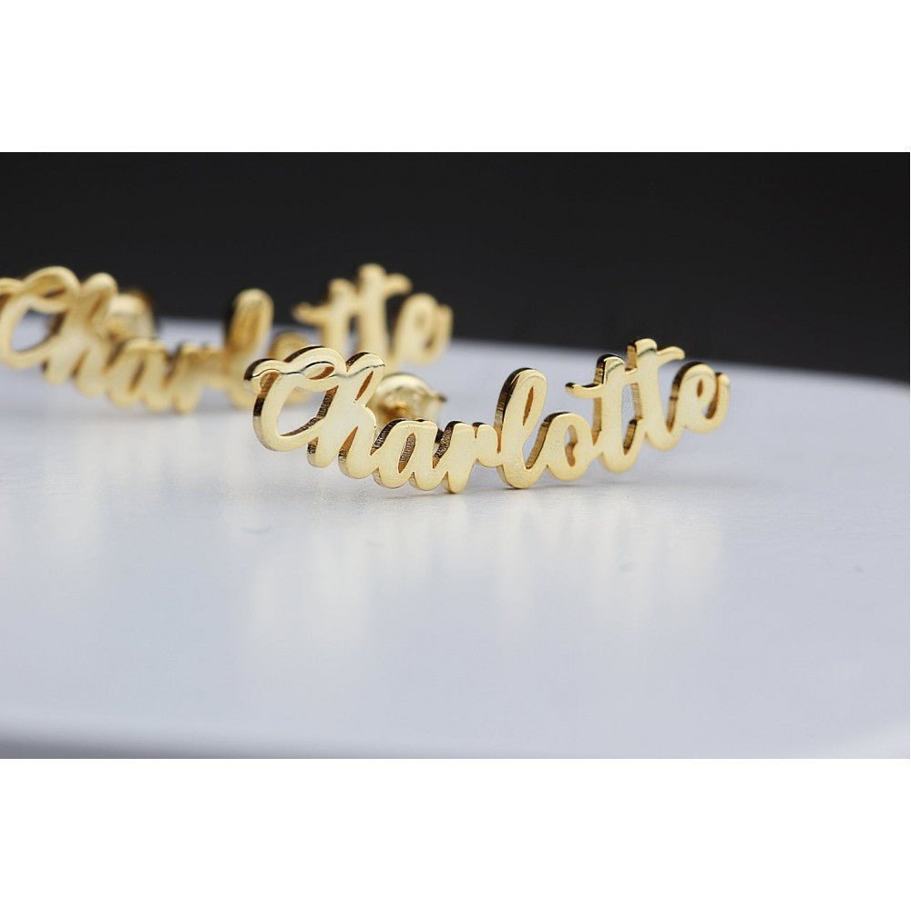 Silver Personalized Name Earrings - Triki Jewelry