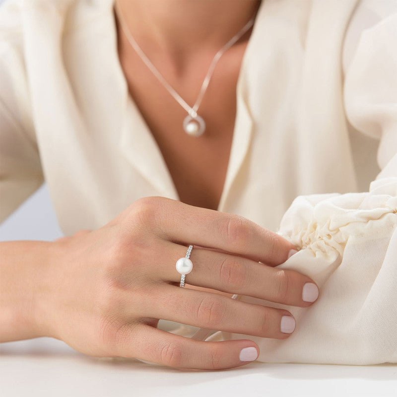 To The Moon And Back Pearl Ring - Triki Jewelry